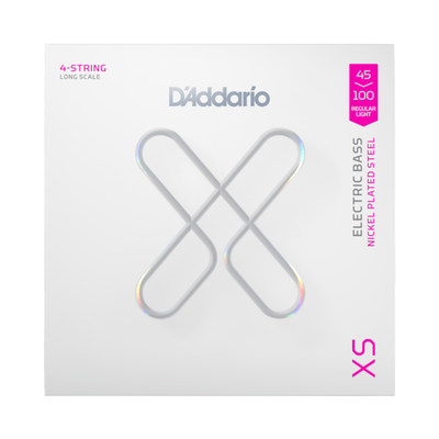 D'Addario 45-100 XS Nickel Plated Bass Strings, Regular Light, Long Scale