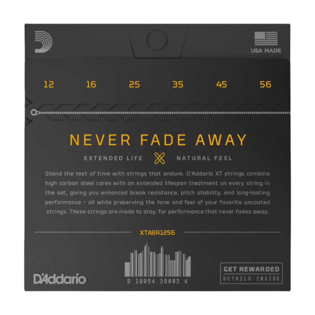 D'Addario 12-56 XT Acoustic 80/20 Bronze Light Top/Medium Bottom