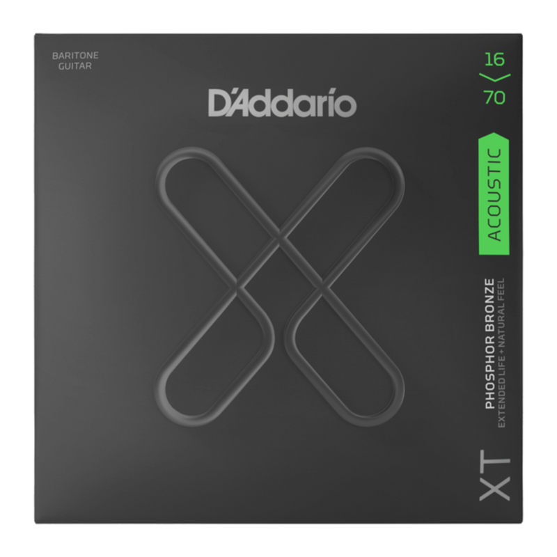 D'Addario XT Baritone Acoustic Guitar Strings, 16-70, Phosphor Bronze, Medium