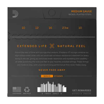 D'Addario 10-23 XT Banjo Nickel Plated Steel Medium