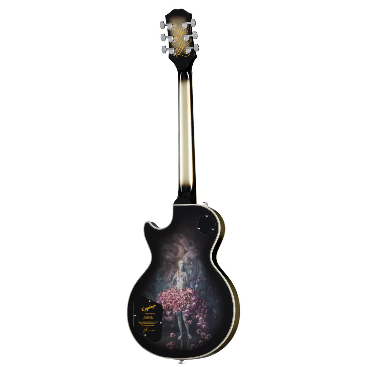 Epiphone Adam Jones Les Paul Custom Art Julie Heffernan's “Study For Self Portrait with Rose Skirt and a Mouse", Antique Silverburst