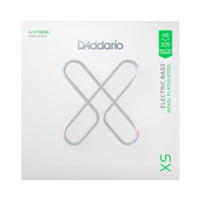 D'Addario 45-105 XS Nickel Plated Bass Strings, Light Top/Medium Bottom, Long Scale