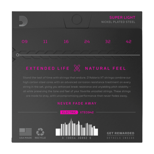 D'Addario 9-42 XT Electric Nickel Plated Steel Super Light