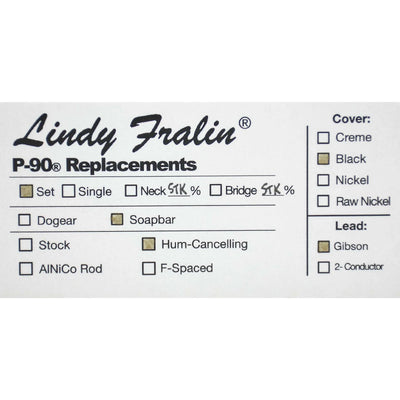Fralin Hum-Cancelling P-90 Electric Guitar Pickup Set, Standard 50mm Spacing, Soapbar