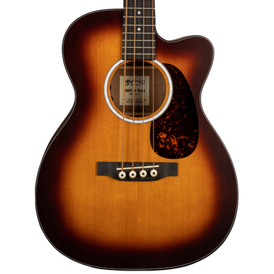 Martin 000CJR-10E Junior Series Acoustic Bass Guitar, Burst Finish