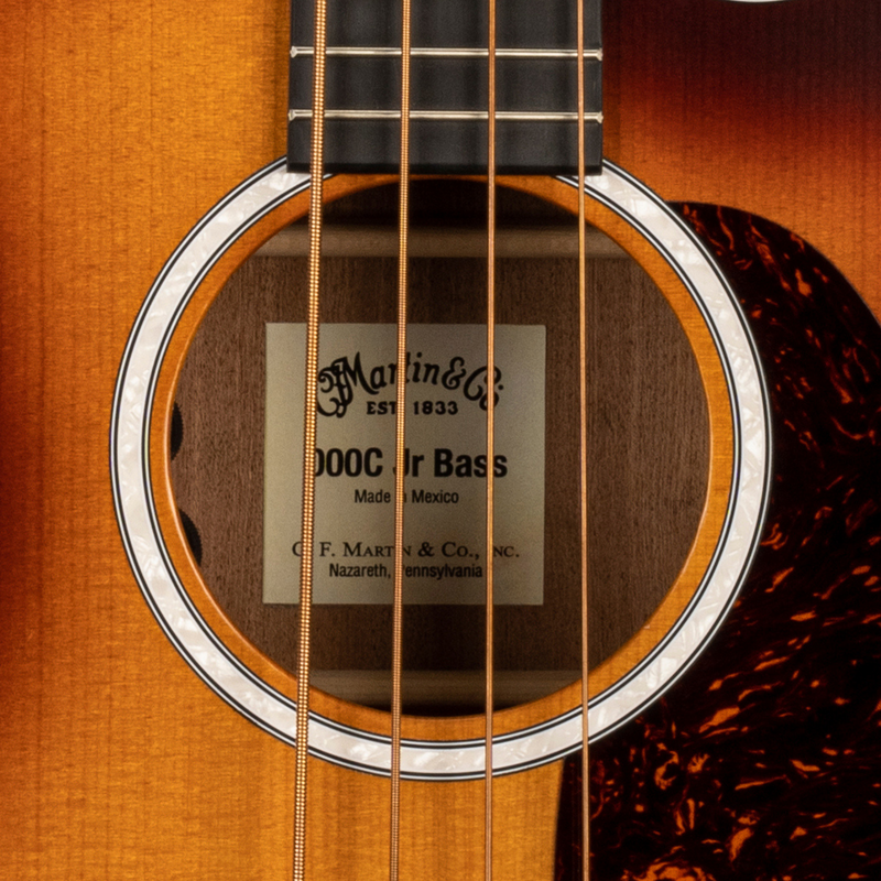 Martin 000CJR-10E Junior Series Acoustic Bass Guitar, Burst Finish