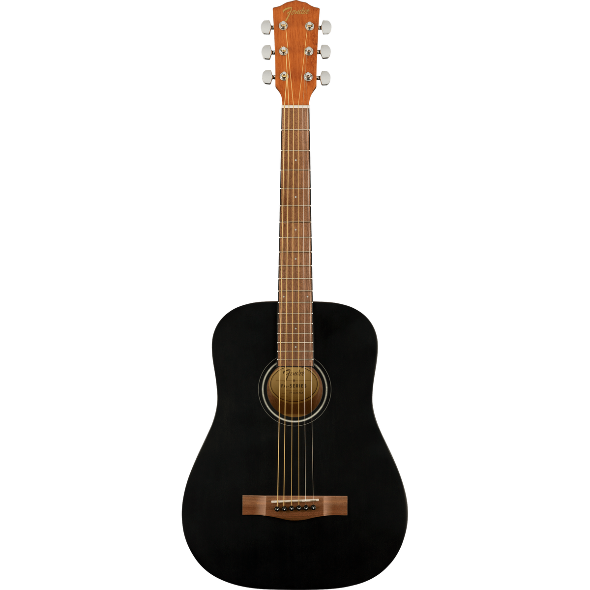Fender FA-15 3/4 Scale Steel With Gig Bag, Walnut Fingerboard, Black Acoustic Guitar