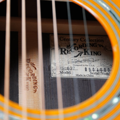 2009 Recording King ROS-697 12-Fret 000 Guitar Brazilian Rosewood Natural W/OHSC - Used