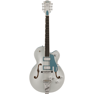 Gretsch G6118T-140 Limited Edition 140th Double Platinum Electric Guitar, Two-Tone Pure Platinum/Stone Platinum