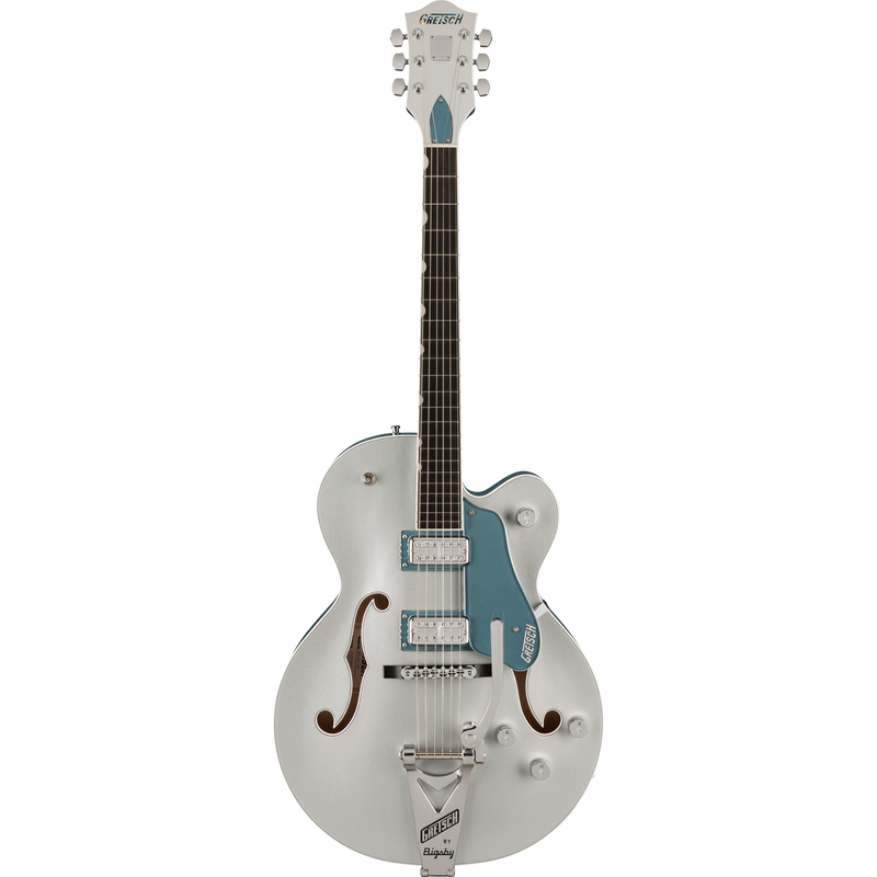 Gretsch G6118T-140 Limited Edition 140th Double Platinum Electric Guitar, Two-Tone Pure Platinum/Stone Platinum