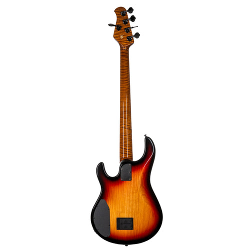 Music Man 35th Anniversary StingRay 5H 5-String Bass Guitar, Ebony, Spalted Sunburst With Mono Bag