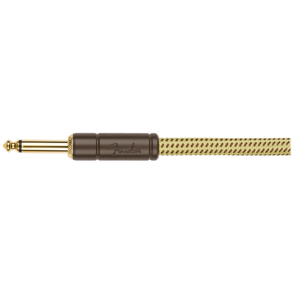 Fender 30' Deluxe Series Coil Cable, Straight/Angle, Tweed Guitar Cable