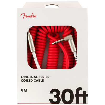 Fender 30’ Original Series Coil Cable, Straight/Angle, Fiesta Red Guitar Cable