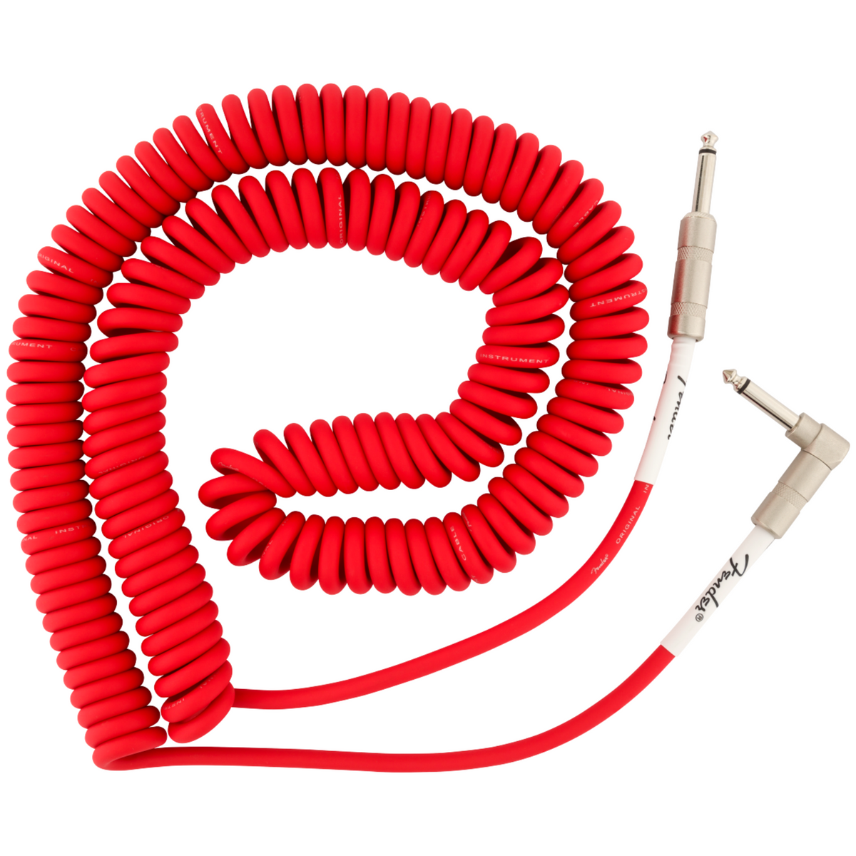 Fender 30’ Original Series Coil Cable, Straight/Angle, Fiesta Red Guitar Cable