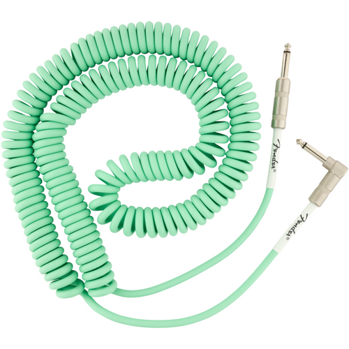 Fender 30’ Original Series Coil Cable, Straight/Angle, Seafoam Green Cable