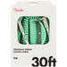 Fender 30’ Original Series Coil Cable, Straight/Angle, Seafoam Green Cable