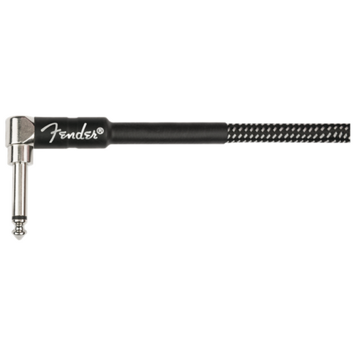 Fender 30' Professional Series Coil Cable, Straight/Angle, Gray Tweed Guitar Cable
