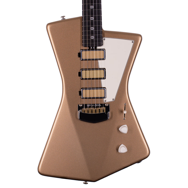 Music Man St. Vincent Goldie Cashmere Electric Guitar, Ebony, With Hard Case