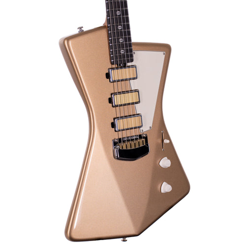 Music Man St. Vincent Goldie Cashmere Electric Guitar, Ebony, With Hard Case