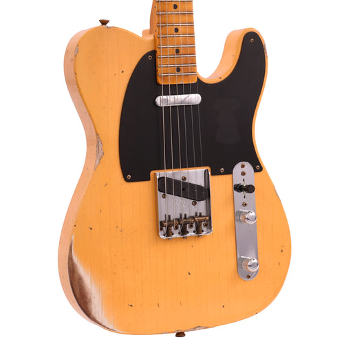 Fender Custom Shop '52 Telecaster Relic, Faded Aged Nocaster Blonde Electric Guitar