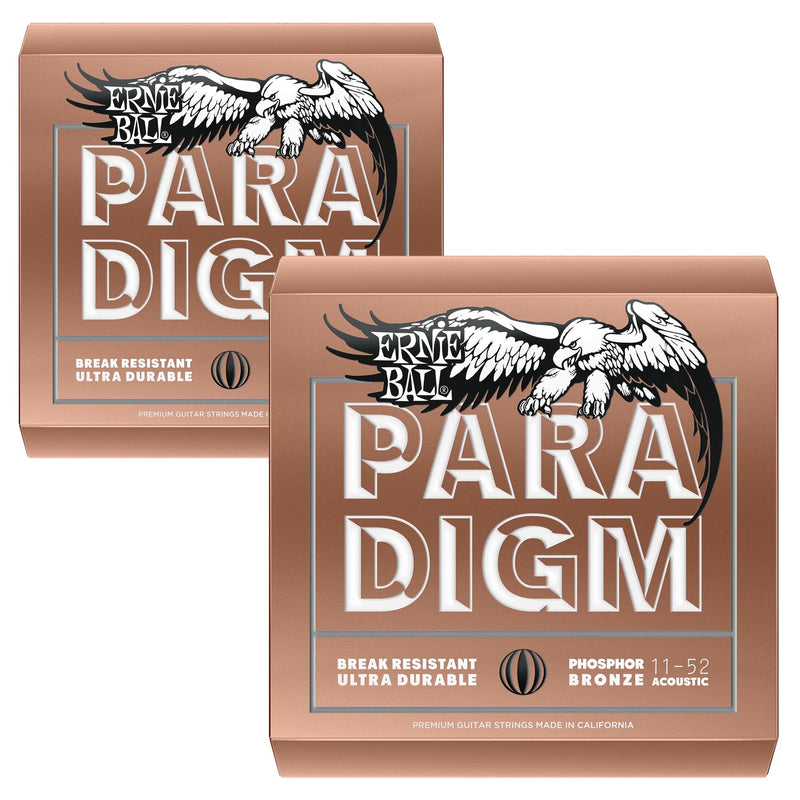Ernie Ball 2 Pack 11-52 Paradigm Light Phosphor Bronze Acoustic Strings
