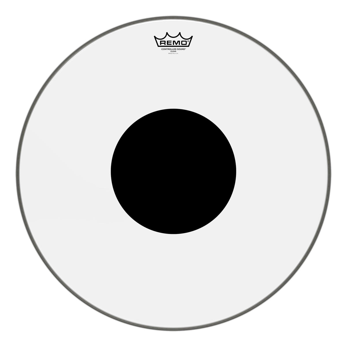 Remo 20" Controlled Sound Clear Bass Head With Black Dot On Top