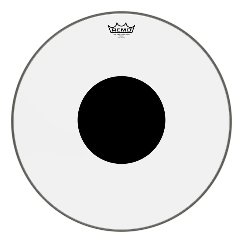 Remo 20" Controlled Sound Clear Bass Head With Black Dot On Top