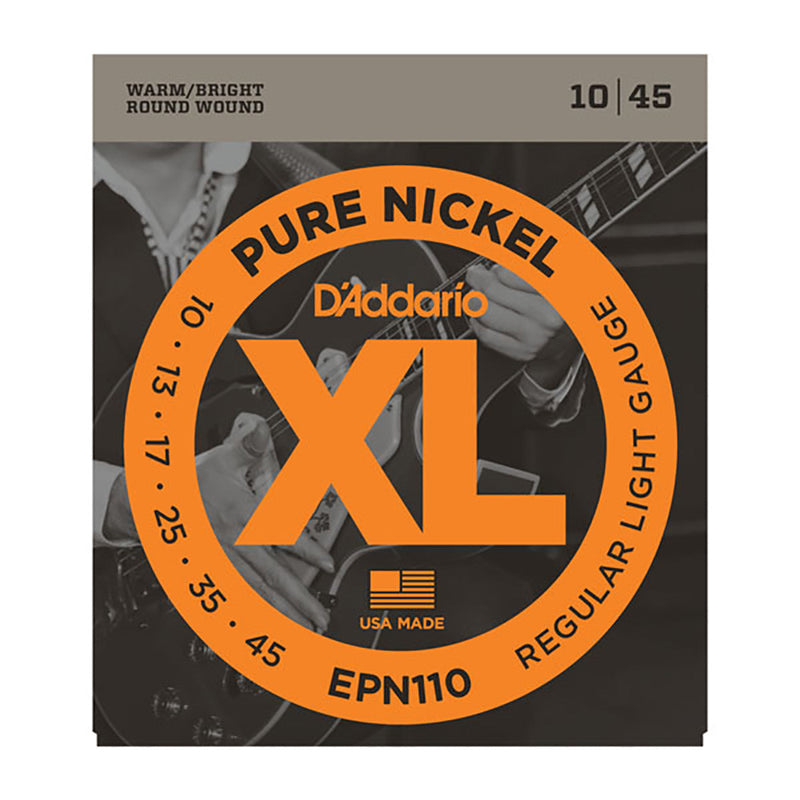 D'Addario 10-45 Regular Light Pure Nickel Electric Strings