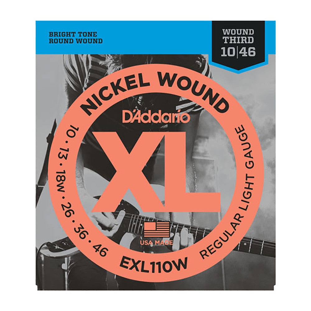D'Addario 10-46 Wound 3RD Regular Light Nickel Wound Electric Strings