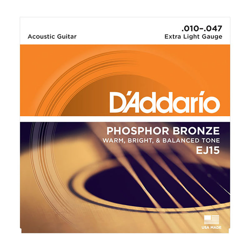 D'Addario 10-47 Phosphor Bronze Extra Light Acoustic Strings