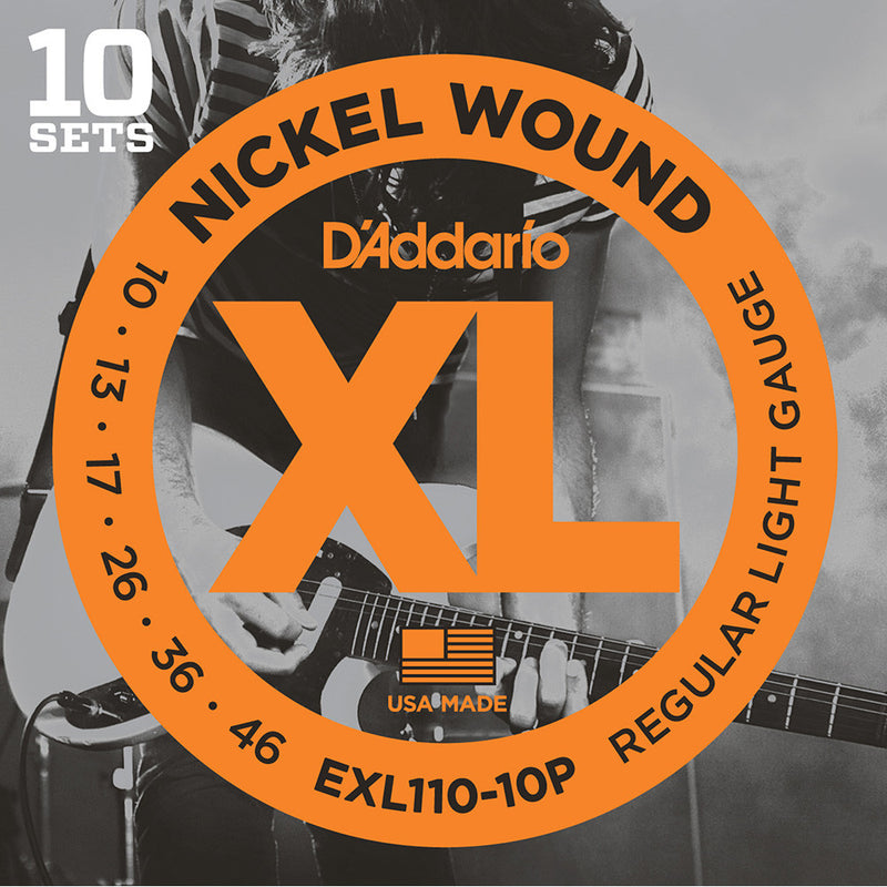 D'Addario 10-Pack EXL110 Nickel Wound - Regular Light - 10-46