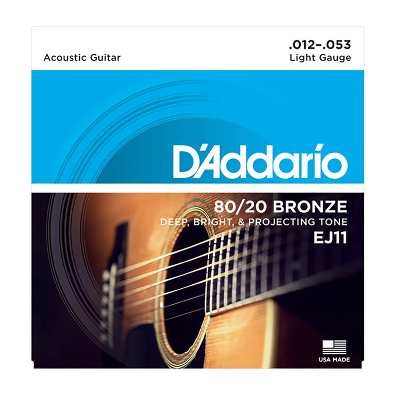 D'Addario 12-53 Light 80/20 Bronze Acoustic Strings
