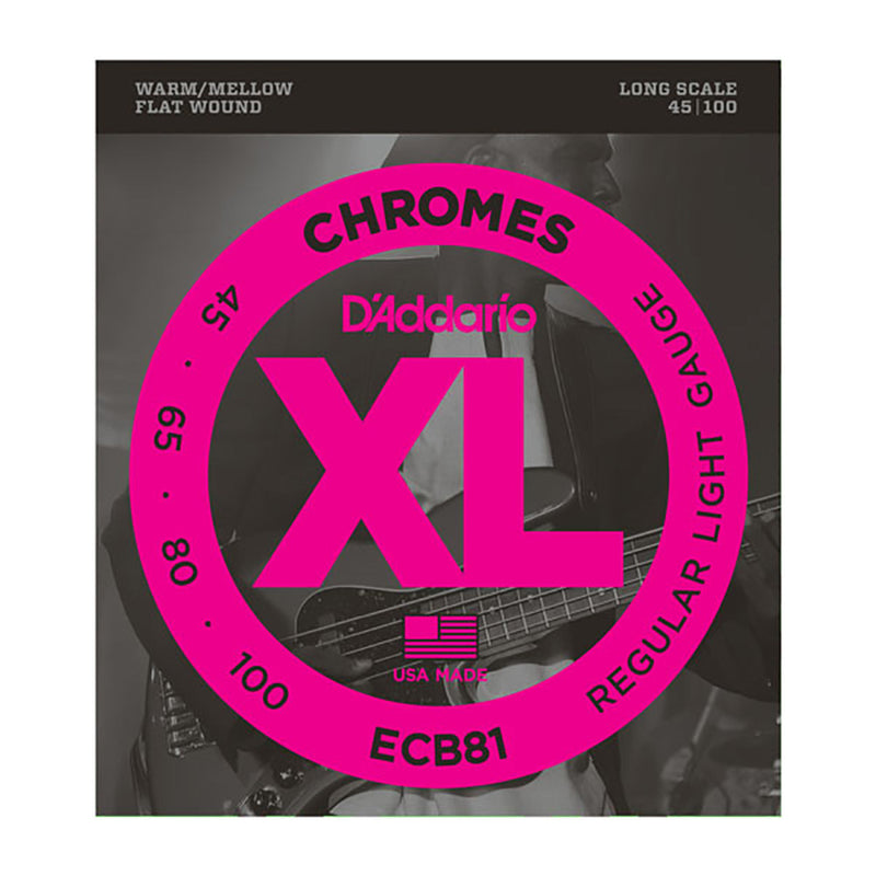 D'Addario 45-100 XL Chromes Flatwound Bass Strings