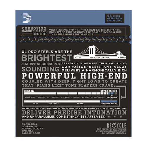 D'Addario 45-105 Long Pro Steels Set Bass