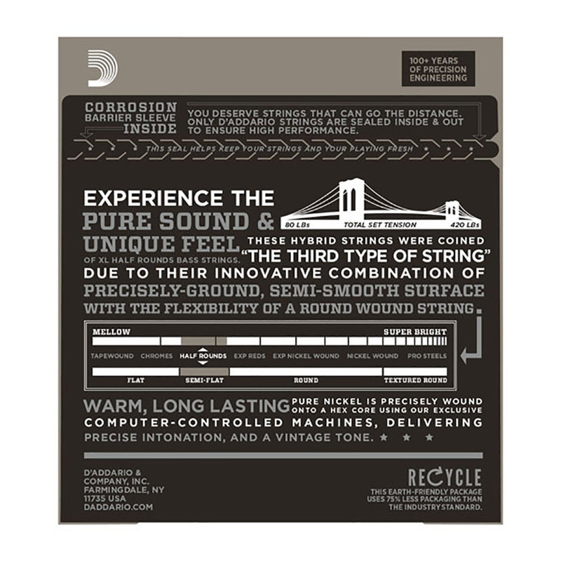 D'Addario 50-105 Long Half Round Set
