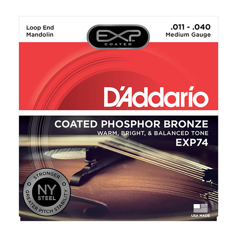 D'Addario Medium Coated Phosphor Bonze Mandolin Strings