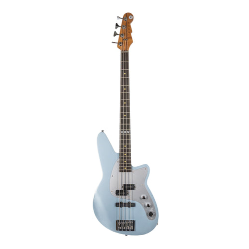 Reverend Decision P Bass Guitar 25th Anniversary Edition, Ebony, Metallic Silver Freeze