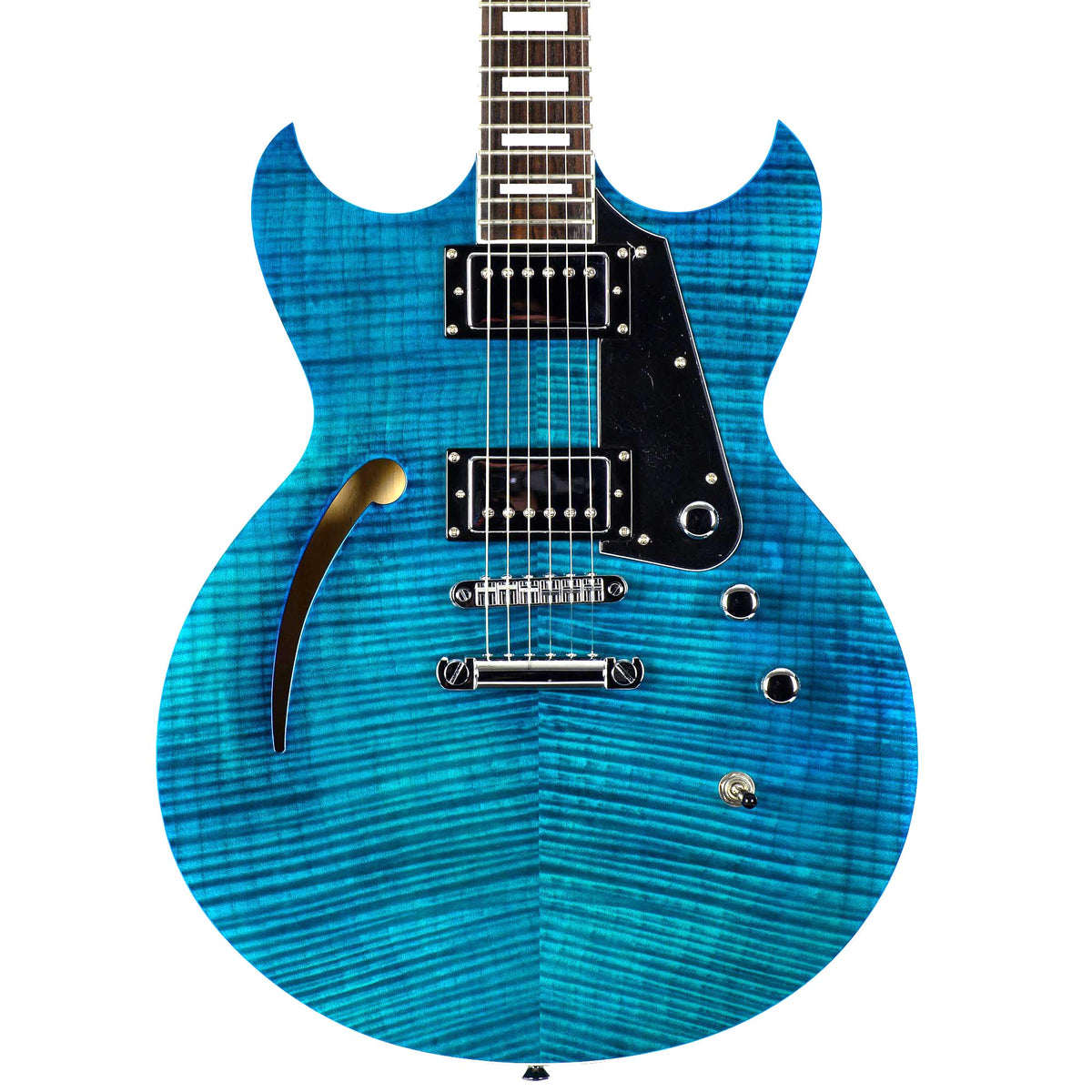 Reverend Manta Ray HB Electric Guitar - Turquoise Flame Maple - Used