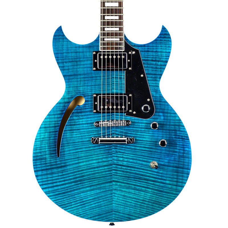 Reverend Manta Ray HB Electric Guitar - Turquoise Flame Maple - Used