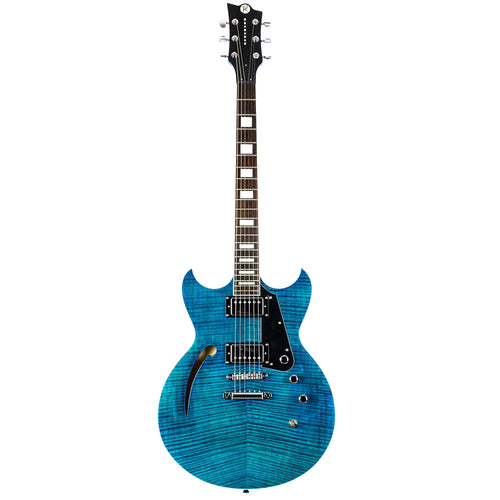 Reverend Manta Ray HB Electric Guitar - Turquoise Flame Maple - Used