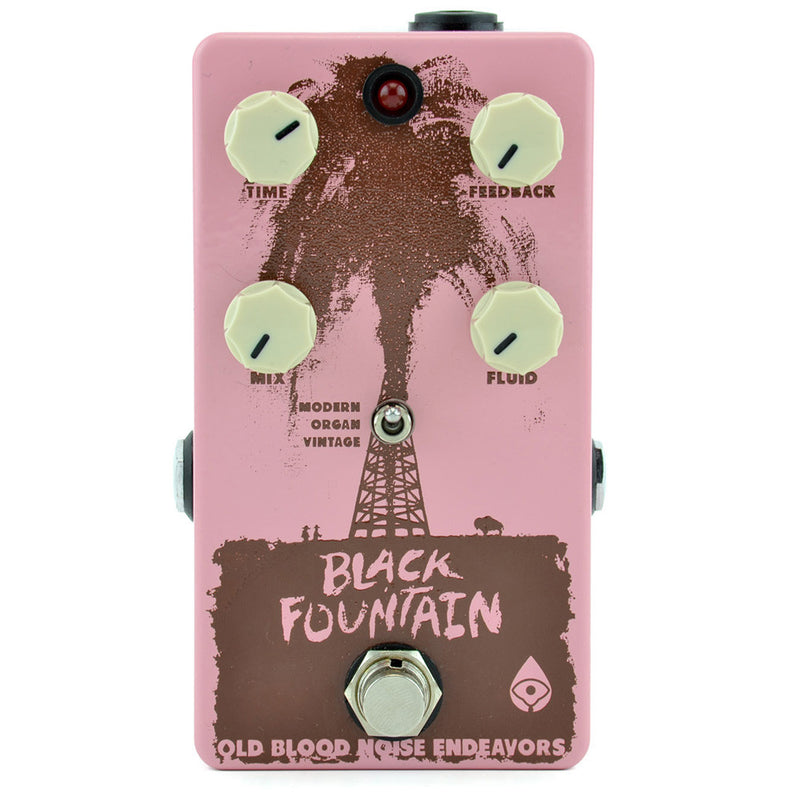 Old Blood Noise Black Fountain Delay - Shell Pink With Brown Art