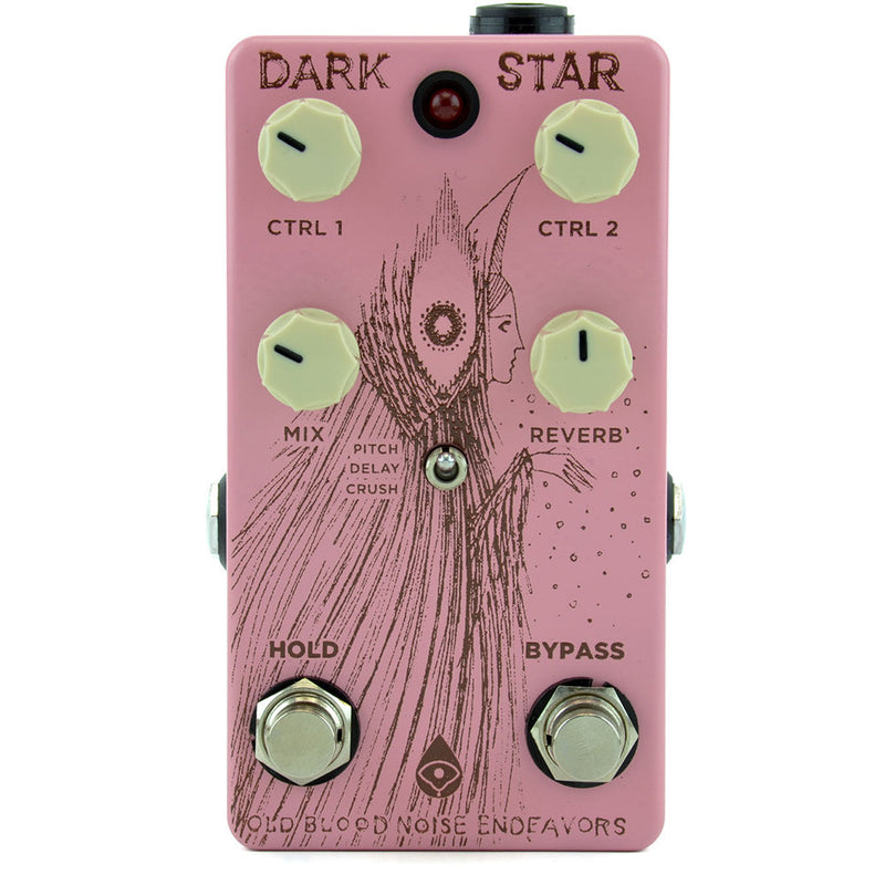 Old Blood Noise Dark Star Pad Reverb - Shell Pink With Brown Art