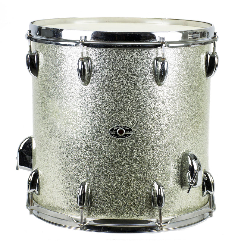 Slingerland 14x14 Silver Sparkle Early 70'S Floor Tom With Bag - Used