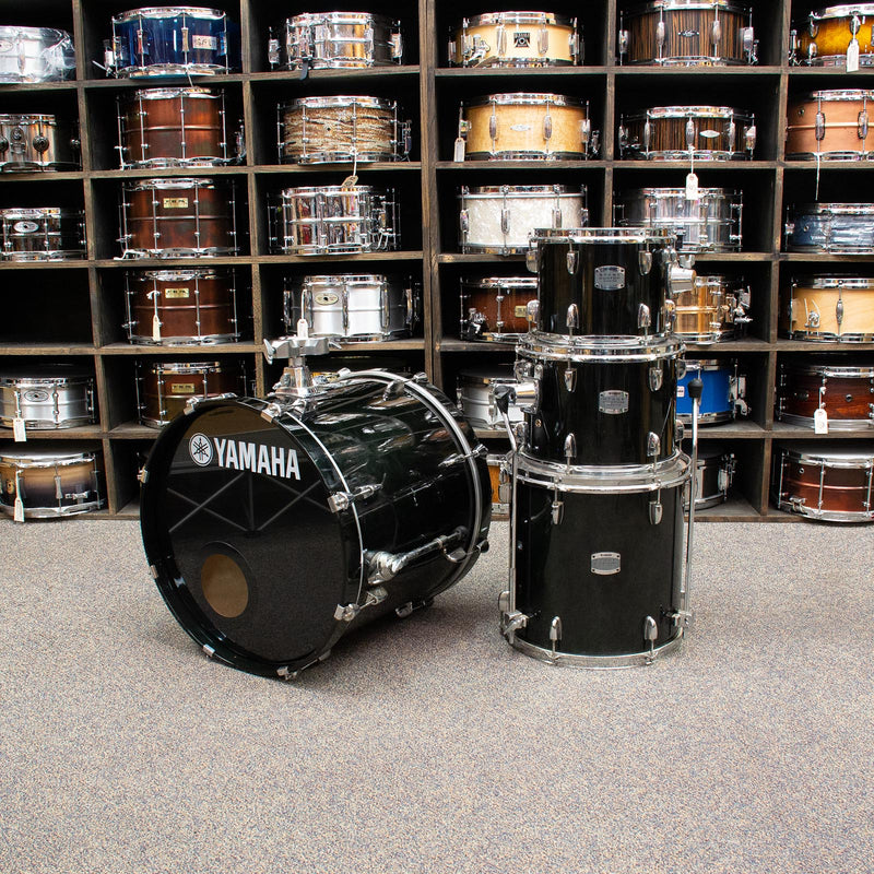 Yamaha 4 Piece Stage Custom Birch Raven Black Shell Pack Used