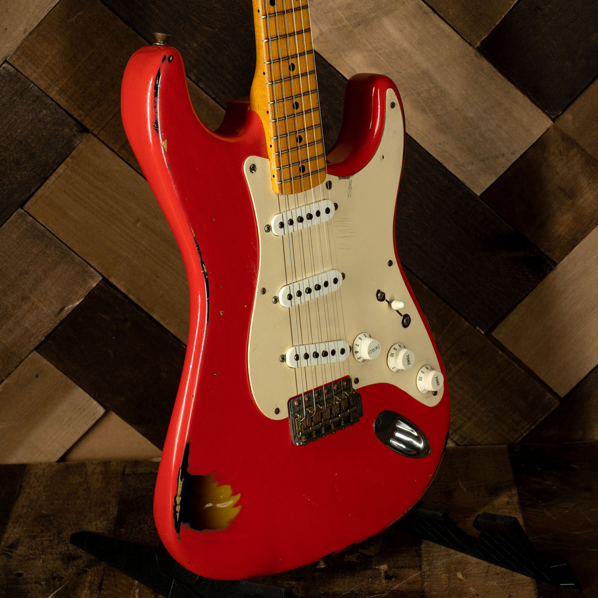 Fender Custom Shop 2013 '55 Stratocaster, Fiesta Red Over Sunburst With OHC - Used