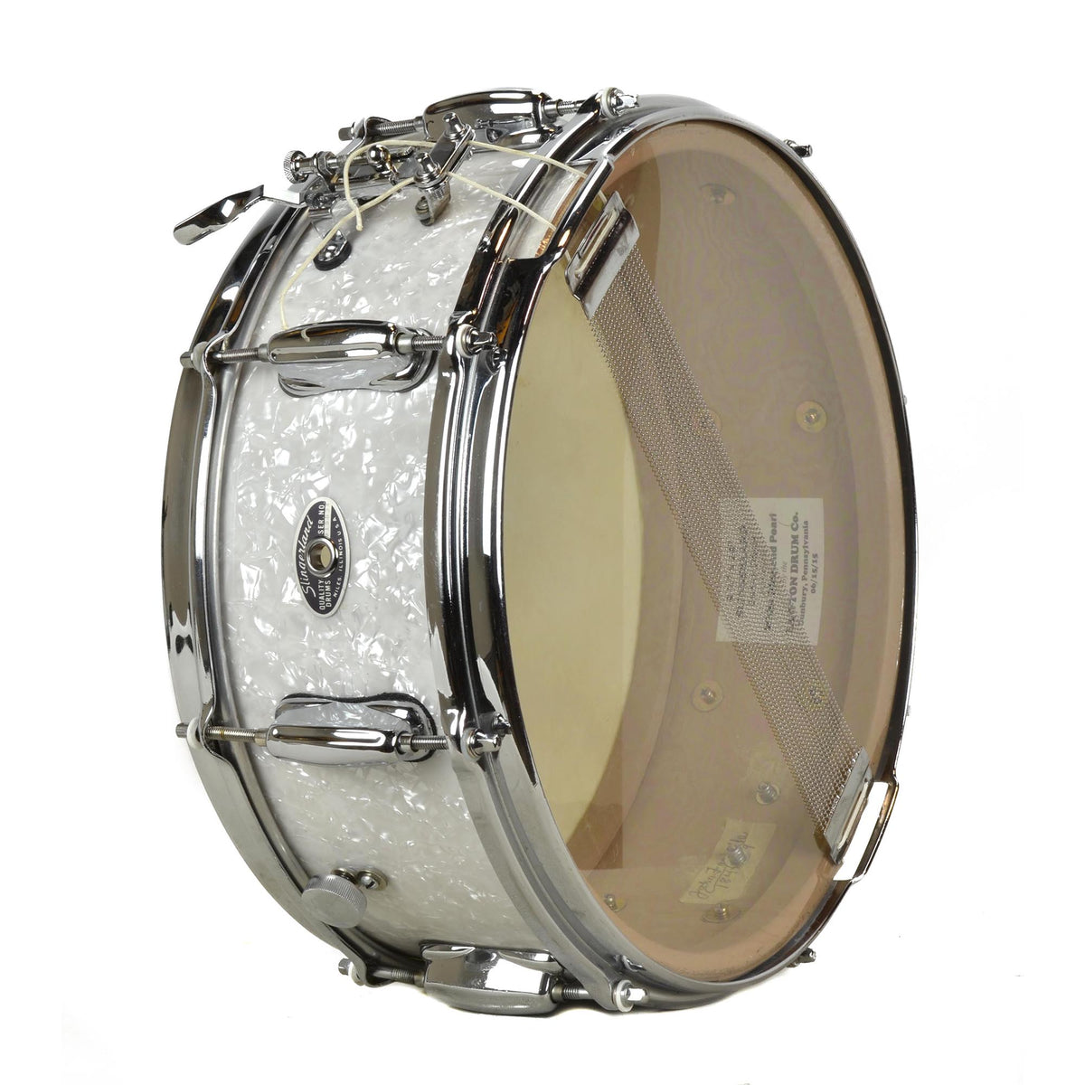 Slingerland 5 1/2" X 14" Rewrap Snare - White Marine Pearl - Used