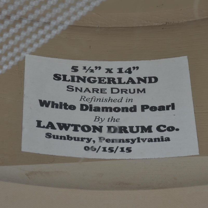 Slingerland 5 1/2" X 14" Rewrap Snare - White Marine Pearl - Used