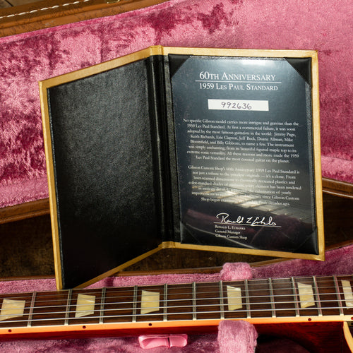 Gibson Custom 2019 60th Anniversary '59 Les Paul Electric Guitar, Deep Cherry Sunburst With OHC - Used