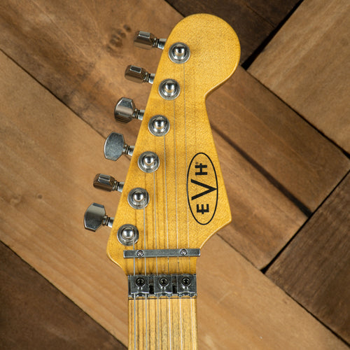 EVH 2019 Striped Series Frankie Electric Guitar, Red White & Black Stripes Relic With Gigbag - Used