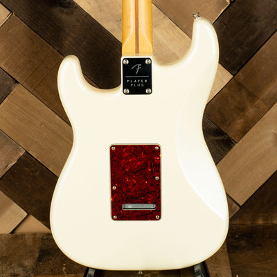 Fender 2021 Player Plus Stratocaster Electric Guitar, Olympic Pearl With Original Gigbag - Used